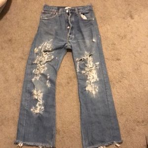 RE/DONE Cropped Flare Jeans